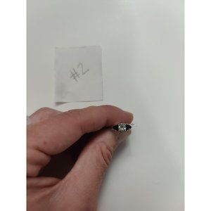BNIB silver ring with clear gems (2)